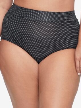 Warner's No Pinching No Problems Tailored Brief 5738 White/Black Polka XXXL, NWT